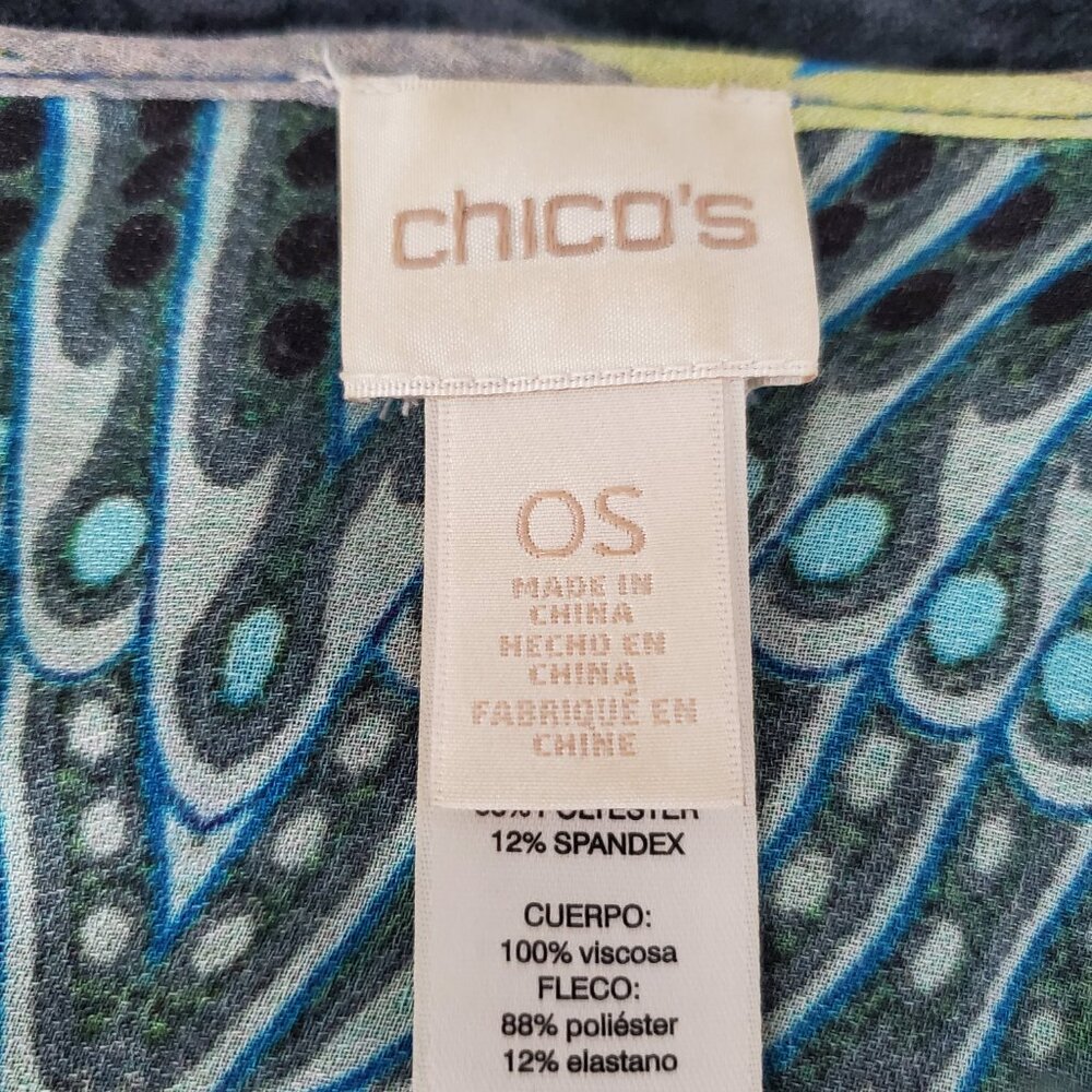 Chicos Peacock Pattern Ruana / Poncho - Picture 3 of 3